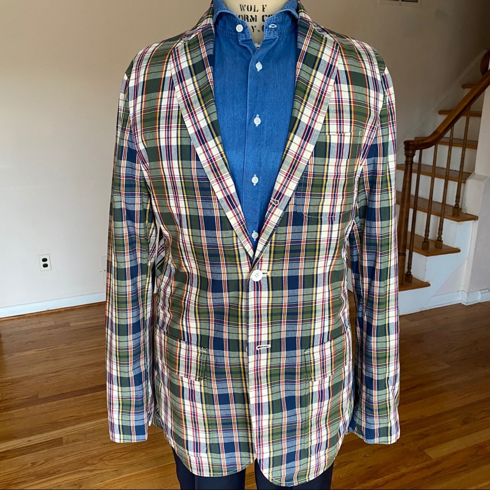 🔥NWT! Polo Ralph Lauren Plaid Cotton Blazer 42L🔥